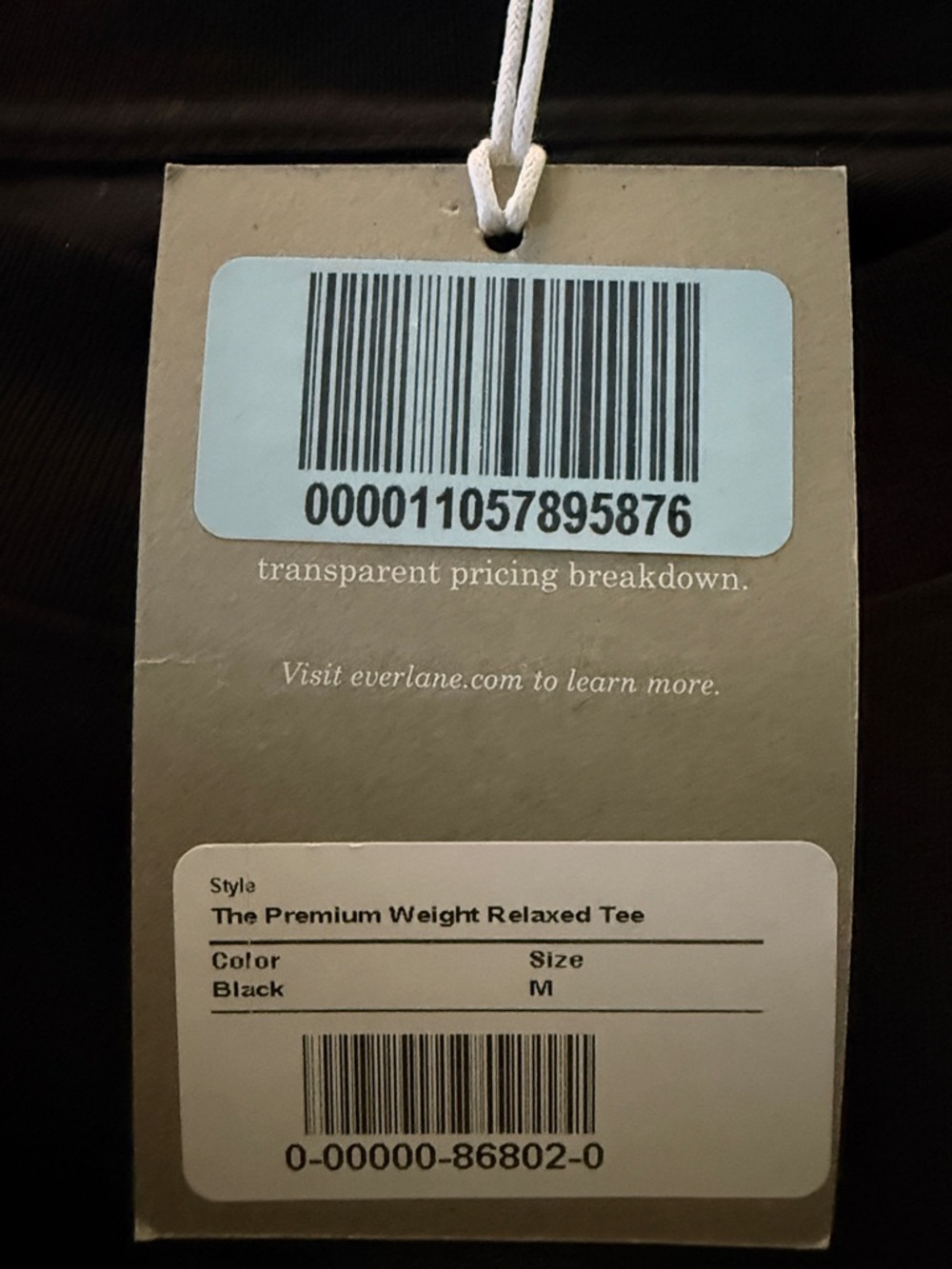 Everlane Black Premium Weight Relaxed Tee Black NWT Medium - Picture 4 of 6
